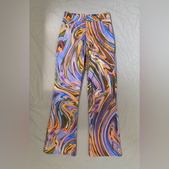 Elsie&Fred Pants - Elsie & Fred Multi-Color Patterned Light Weight Flare Pants